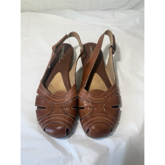 NATURALIZER NATURAL SOLE Brown CAYENNE Leather SANDAL size 9 - Picture 2 of 15